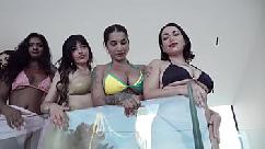 9 chicas vs 4 chicos mega orgía en la mansión