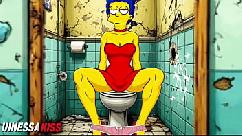 Ama de casa casada es follada en un baño público sucio parodia porno